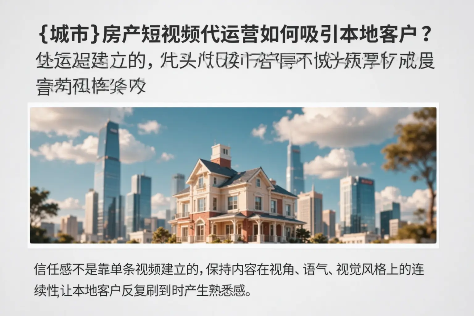 东丰房产短视频代运营如何吸引本地客户?